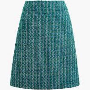 J. Crew Textured Green A-Line Skirt
